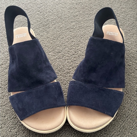 Johnston & Murphy Navy Suede Sandals - Picture 2 of 6